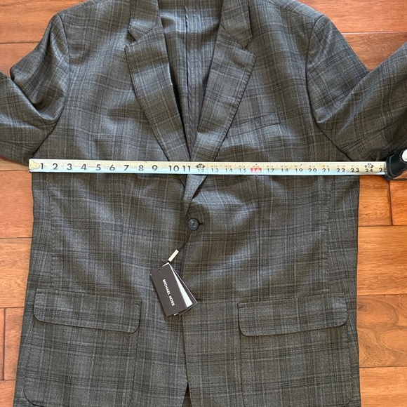 NWT Michael Kors Dark Brown Plaid Blazer 48 R - Picture 6 of 7